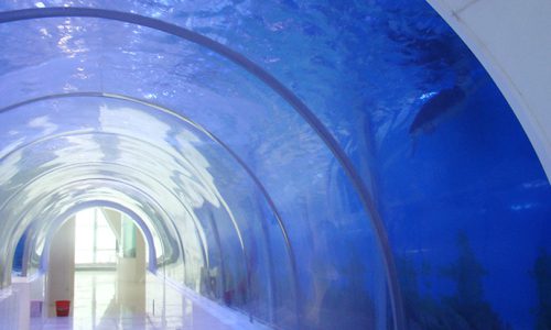 Aquariumtunnel van acrylglas